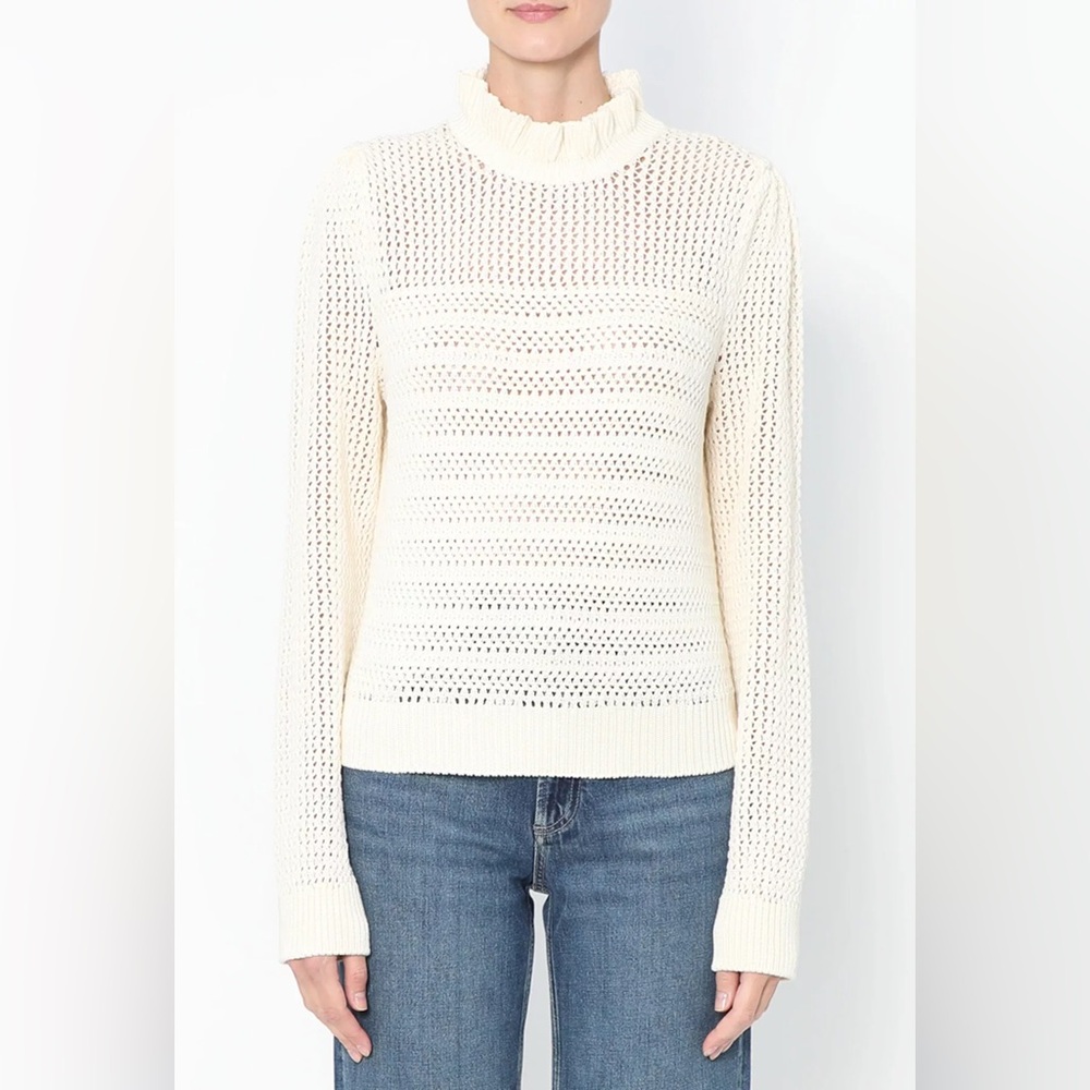 Celine Ruffle Cream Sweater